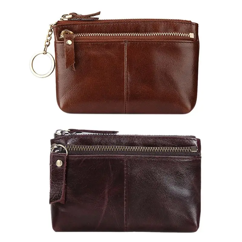 Women Leather Key Ring Change Wallet Coin Card Pouch Mini Purse Zipper Small Bag -in Coin Purses ...