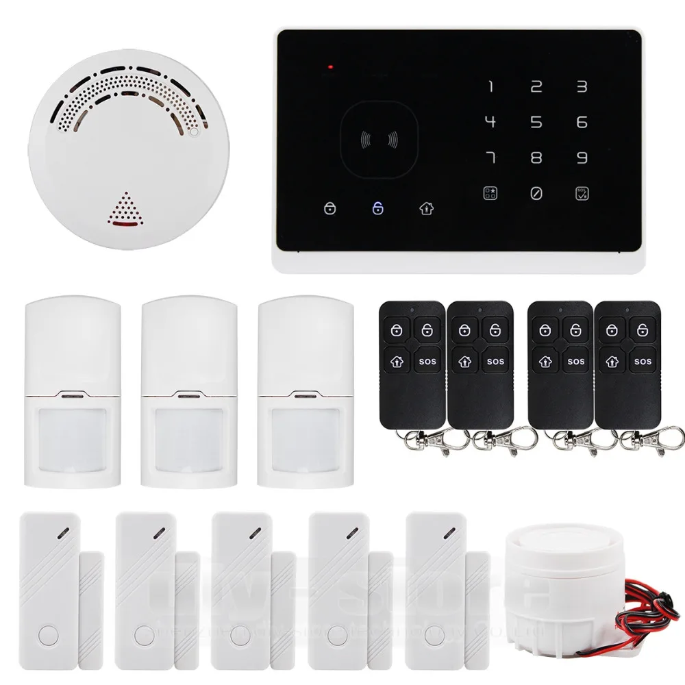 DIYKIT APP Controlled Wireless GSM Home Security Alarm System + 4