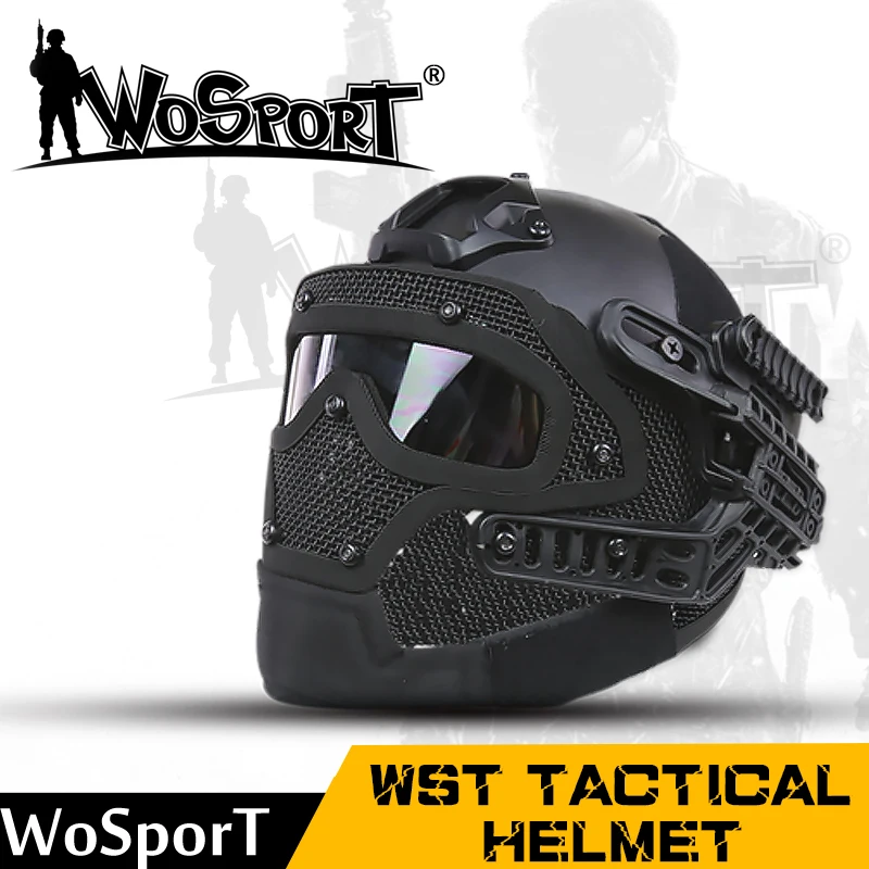WoSporT New Tactical font b Helmet b font BJ MH PJ ABS Mask with Goggle for