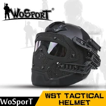 WoSporT New Tactical Helmet BJ MH PJ ABS Mask with Goggle for Military Airsoft Paintball Army WarGame Motorcycle Cycling Hunting