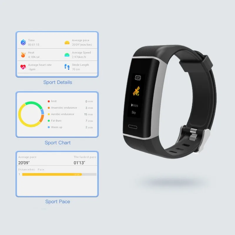  W7 Smart Armband Unabhängige GPS Bluetooth Smart Armband Wasserdichte Sport Fitness Tracking Dynami