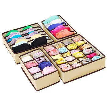 

Drawer Closet Organizers Boxes For Underwear Bra Home Storage Non-woven Scarfs Socks Bra Organizer Storage Box