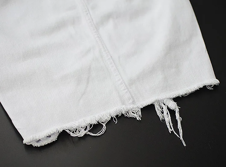 European and American women's high waist bag hip half body skirt irregular wear tassels pure white front slit sexy wild (13)