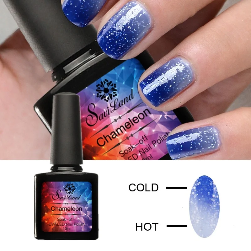 

Saviland 1pcs Color Mood Changing Thermal Gel Varnish 10ml Long Lasting Temperature Chameleon Soak Off Uv Nail Gel Polish