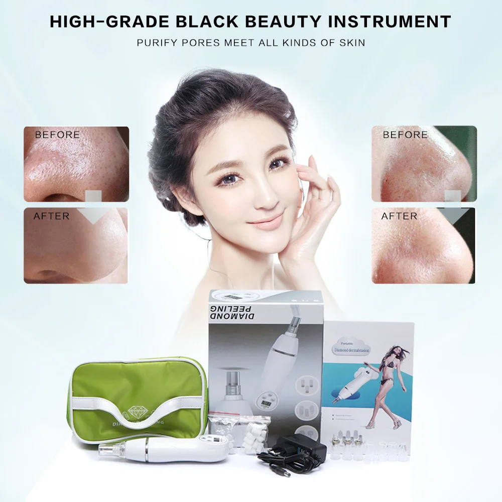 

1 Set Professional Face Blackhead Cleaning Pore Electric Nose Acne Remover Skin Cleansing Tool Facial Clean Vacuum Cleaner Kit