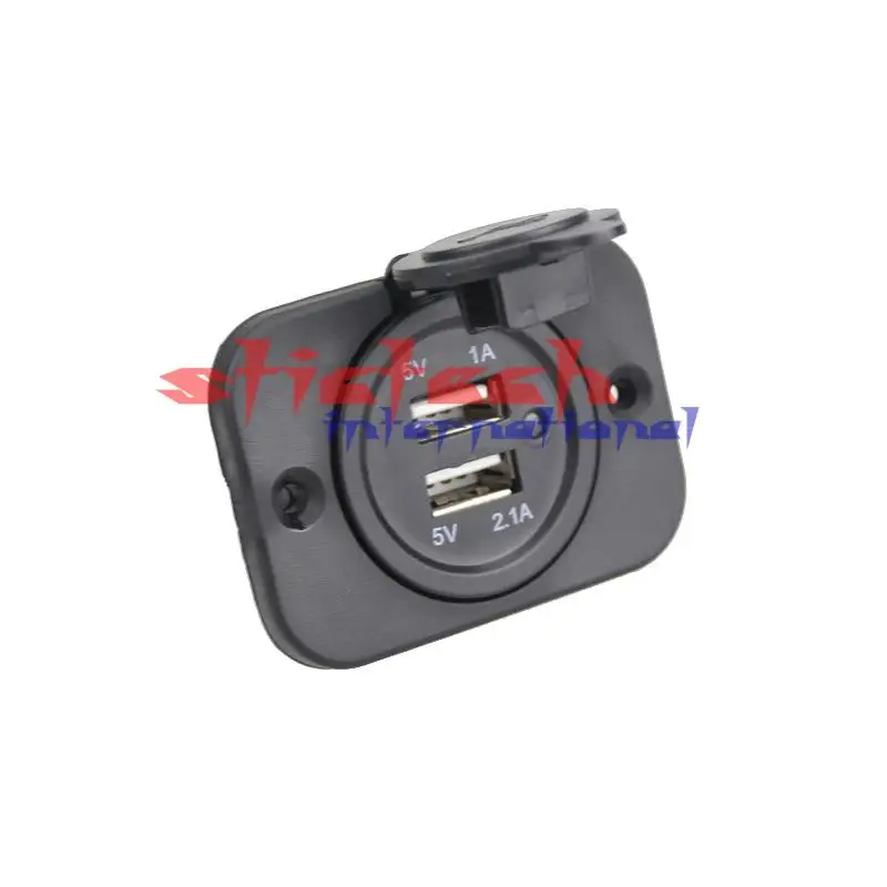 

by dhl or ems 100pcs high quality Dual USB 12V Car Motorcycle Truck Cigarette Lighter Adapter Mobilephone Charger Socket Black