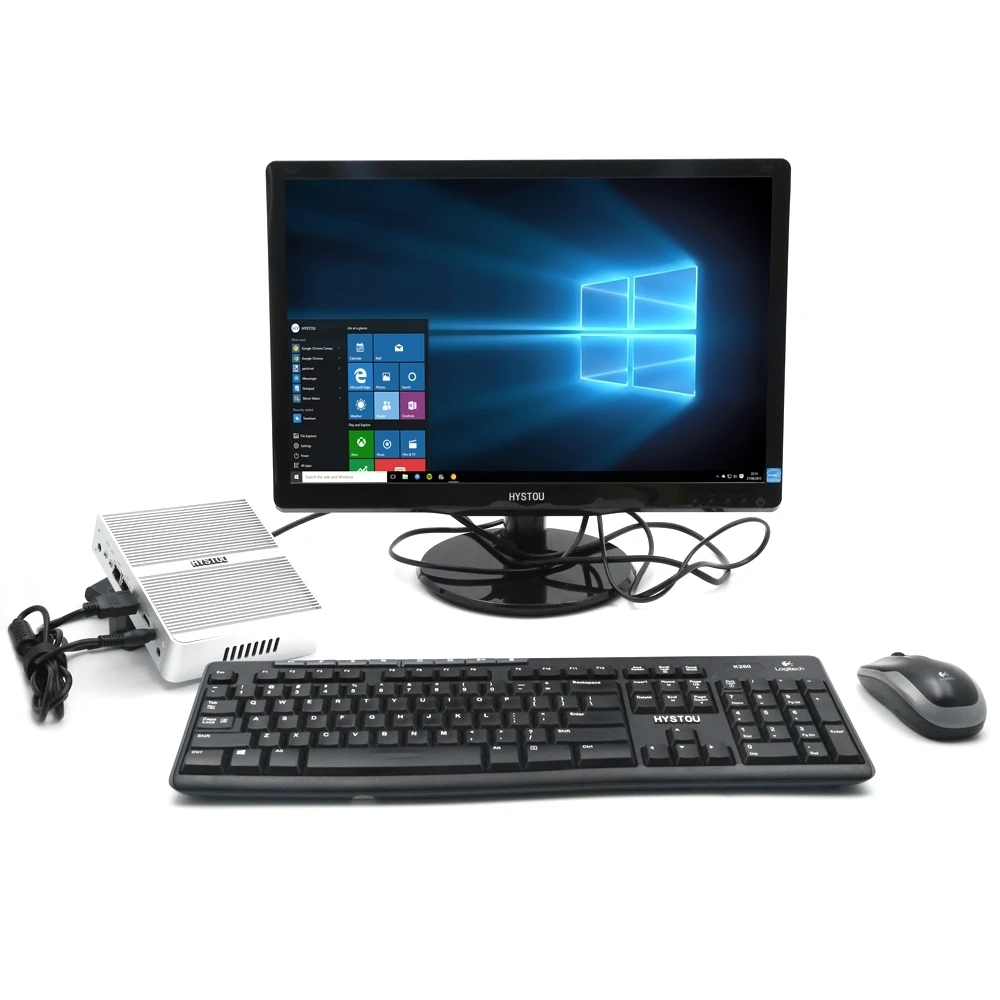 Hystou fmp06-B fanless 2 ГБ 64bg Мини-ПК Win10 OS Celeron n3150 4 ядра Intel braswell SOC один чип с HDMI/VGA inport |