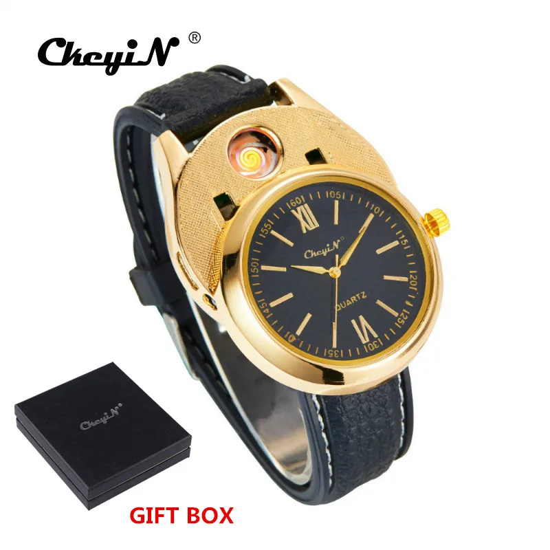 

Casual Sports Men Quartz Watch Lighter USB Rechargeable Windproof Flameless Cigarette Lighters Charging Gift Box Dropshipping 30