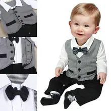 Newest 1pc Kid Baby Boy Cotton Gentleman Romper Jumpsuit Bodysuit Clothes Outfit 1 3T