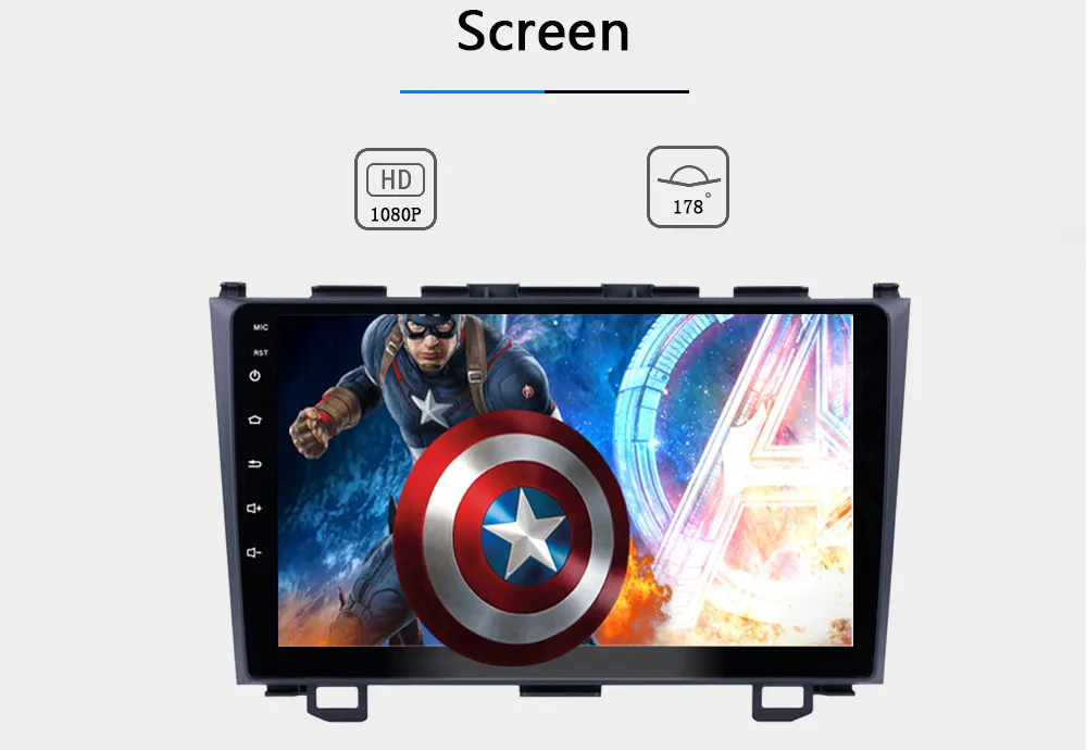 Top Android 8.1 Car No DVD Player GPS Navigation For Honda CRV 2006-2011 9" 2 Din Car Radio Stereo Multimedia Audio Player 7