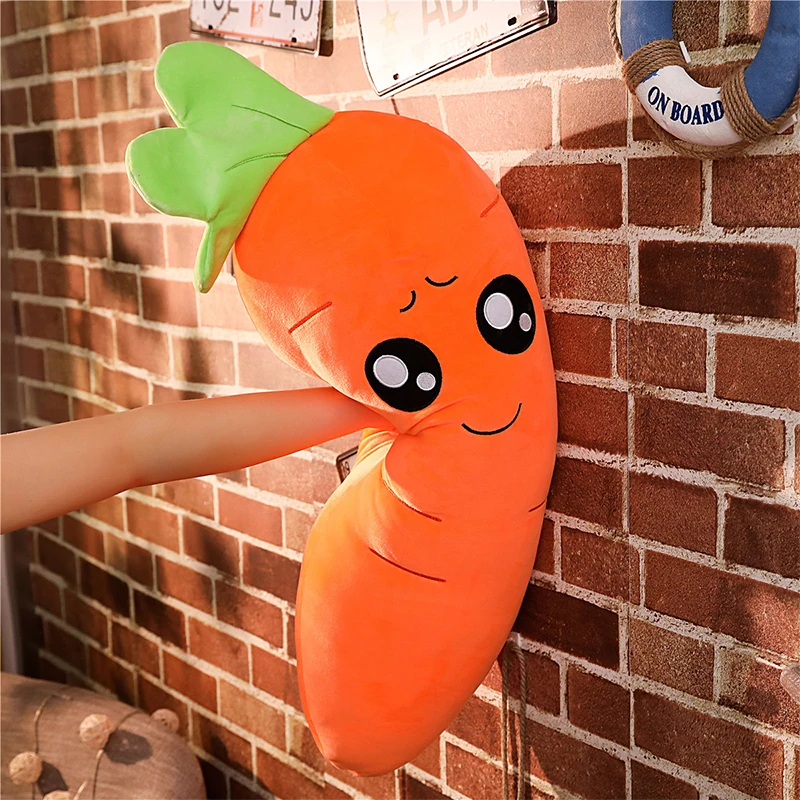 45/50/65/90cm Cartoon Smile Carrot Plush toy Cute Simulation Vegetable Carrot Pillow Dolls Stuffed Soft Toys for Children Gift household toys