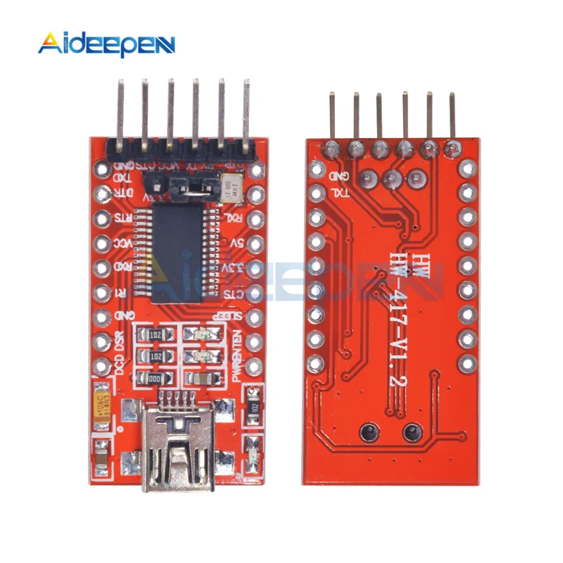 

Mini Port FT232RL USB 3.3V 5.5V to TTL/CMOS Serial Converter Adapter Module RXD/TXD For Arduino DIY Kit