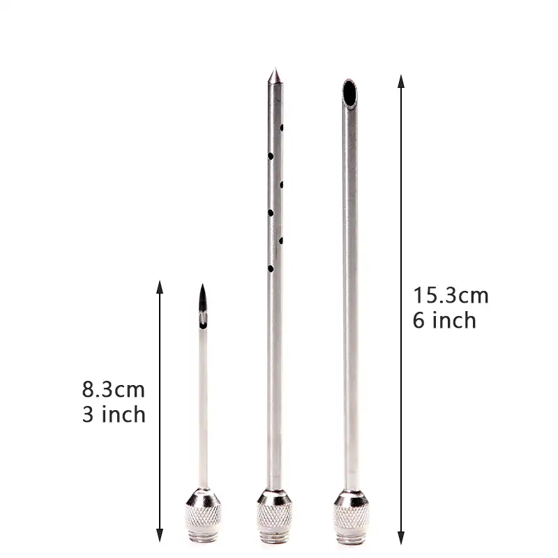 AMOYER Heavy Duty Meat Injector 304 Stainless Steel 2 Oz Seasoning Injector Marinade Injector Syringe Includes 2 Needles Silver AMOYER Heavy Duty Meat Injector 304 Stainless Steel 2 Oz Seasoning Injector Marinade Injector Syringe Includes 2 Needles Silver