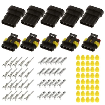 

15 Sets 2 3 4 Pins Waterproof Electrical Wire Connector IP68 Motocycle Car Auto Sealed Plug