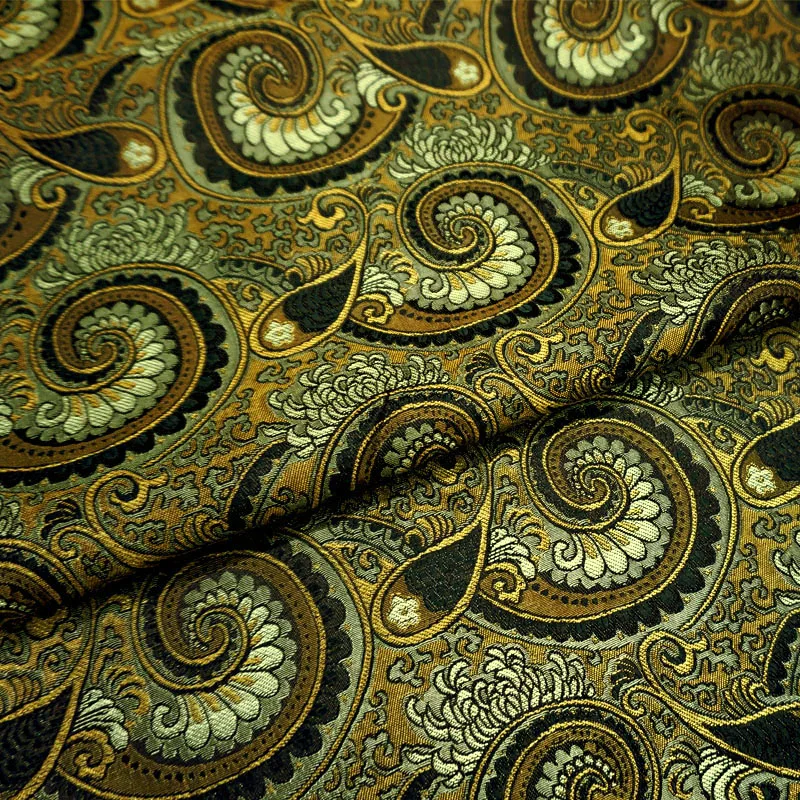 

90x100cm golden brown color 3D jacquard brocade fabric for dress, suite, cushion curtain, bedding tissue upholstery