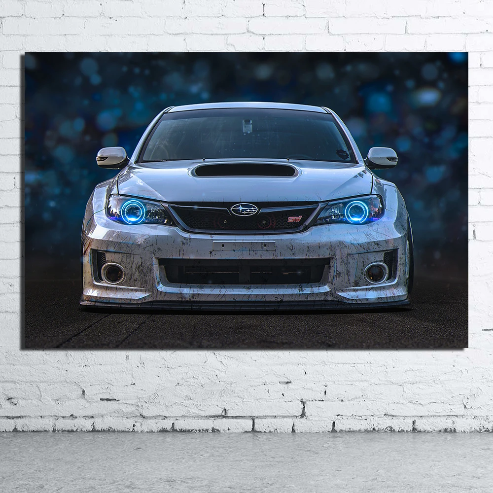 Subaru гоночный автомобиль холст картины плакаты печать 16x24 20x30 24x36 дюймов DIY рамка