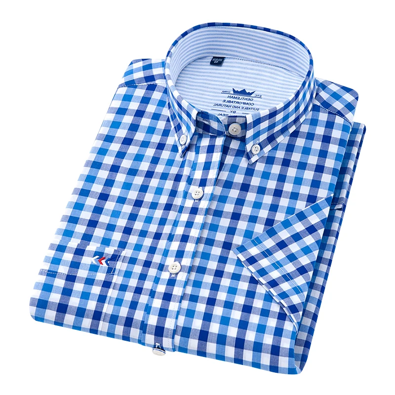 DAVYDAISY 2019 جديد وصول الصيف قصيرة الأكمام قميص الرجال منقوشة طباعة عارضة أكسفورد قمصان الذكور الملابس عالية الجودة DS-230