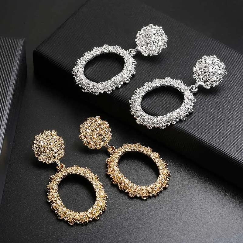 

Vintage New Women Gold Silver Geometric Statement Drop Dangle Earrings Wedding Jewelry