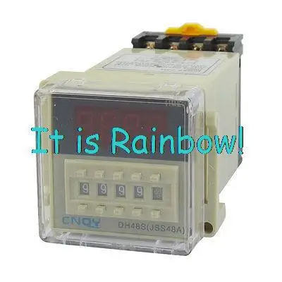 

Free Shipping AC 110V DPDT 8P 0.01S-9999H Timer Delay DIN Rail Time Relay DH48S-2ZH w Socket