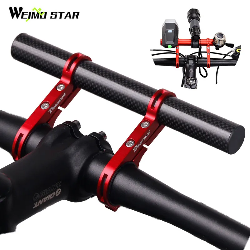 

Weimostar Bicycle Handlebar Extended Bracket Double Mountain Bike Handlebar Extender Headlight Mount Bar Computer Holder