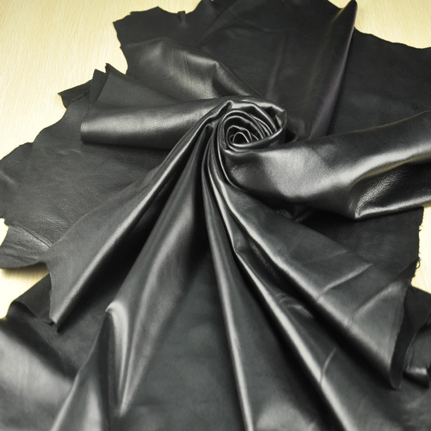 

Junetree Sheep skin black real grain leather quality A grade genuine leather soft leather for cloth glove leather craft bag