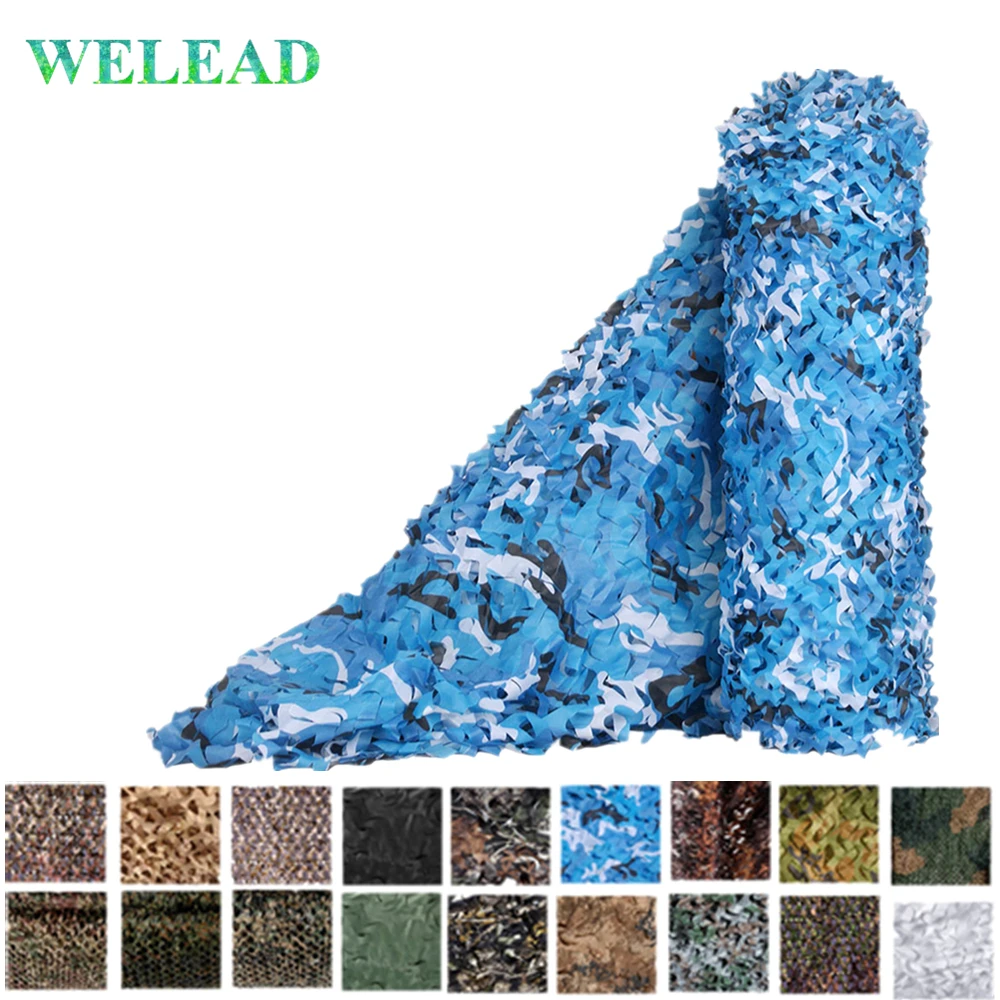 

WELEAD 18 Colors 3x8 Reinforced Camouflage net Concealment Mesh Outdoor Awning Garden Hunting Military Camo Network Yard 3*8 8x3
