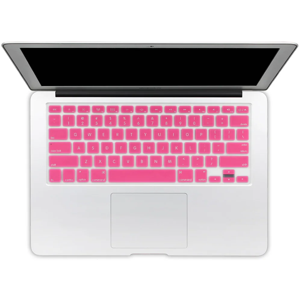 Английская силиконовая цветная накладка на клавиатуру для Macbook pro 13 15 17 retina air 13 - Цвет: pink
