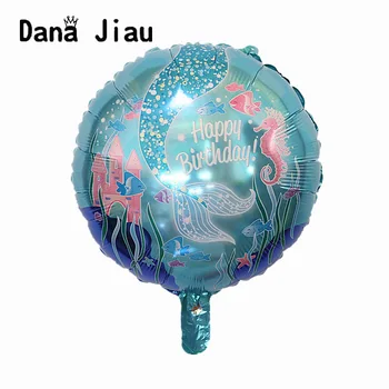 

18 Inch happy birthday foil Balloons sea mermaid Party Decoration Balloon holiday Aluminum Inflatable Ball kids toy wholesale