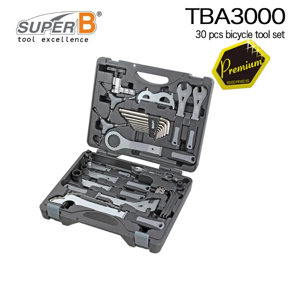 Супер B TBA3000 30 шт. набор инструментов для ремонта велосипедов professional toolbox портативный ящик для инструментов
