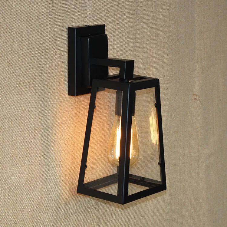 Antique Matte Black Lantern Outdoor Wall lamp Sconce 16