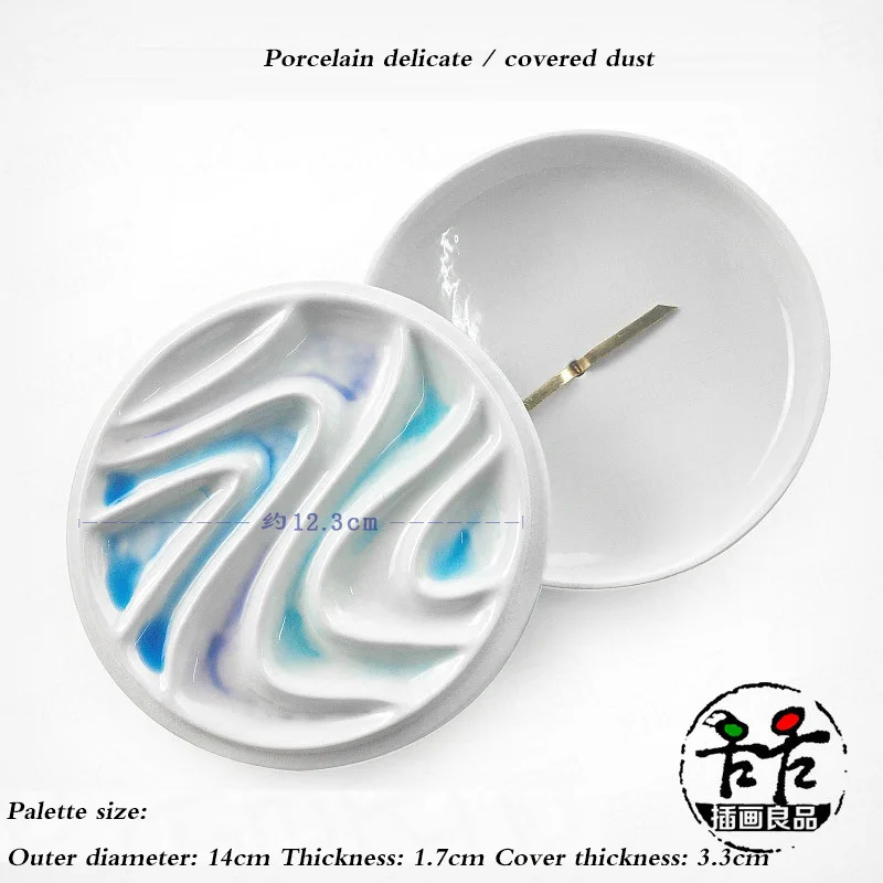 Jingdezhen керамическая палитра круглый покрытый гофрированный палитра гофрированный пигментный диск с покрытым пигментным диском