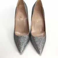 2018 keshangjia Fashion Bling pu leather Heel Ladies pumps fashion shallow high heel pumps Wedding women shoes