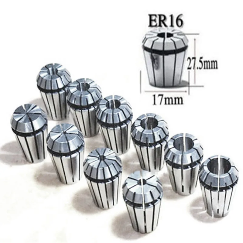 Retail 10Pcs/Set Ultra Precision ER16 1-10MM Spring Collet Set For CNC Milling Lathe Tool Engraving Machine Spring Collet Chuck