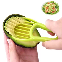 Rebanadora de aguacate cortador pelador Splits frutas Pits Scoop herramientas de cocina verde