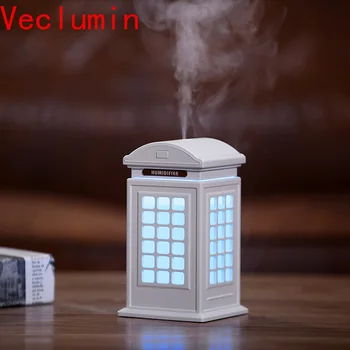 

Telephone Booth Humidifier with Aroma Lamp Electric Aroma Diffuser Mini USB Air Humidifiers Fogger
