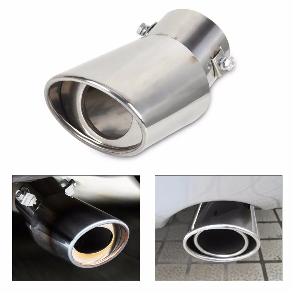 

CITALL New Chrome Stainless Steel Exhaust Tail For Jazz Kia Soul Nissan Versa Cruze 2011 Tailpipe Tip Pipe Rear Muffler End Trim
