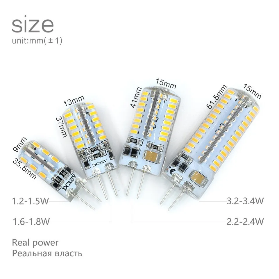 LKLTFX лампада СИД G9 220V лампа 1W 2W 3W SMD 2835 3014 кристальная силиконовая свеча G4 свет