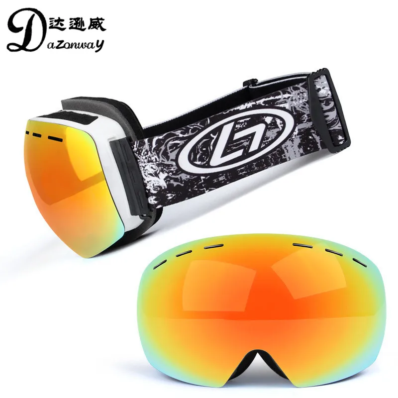 

High Quality Skiing Goggles Panoramic Double Anti-fog Winter Riding Protective Goggles Anti-UV Anti-snow Blindness Ski Eyewear