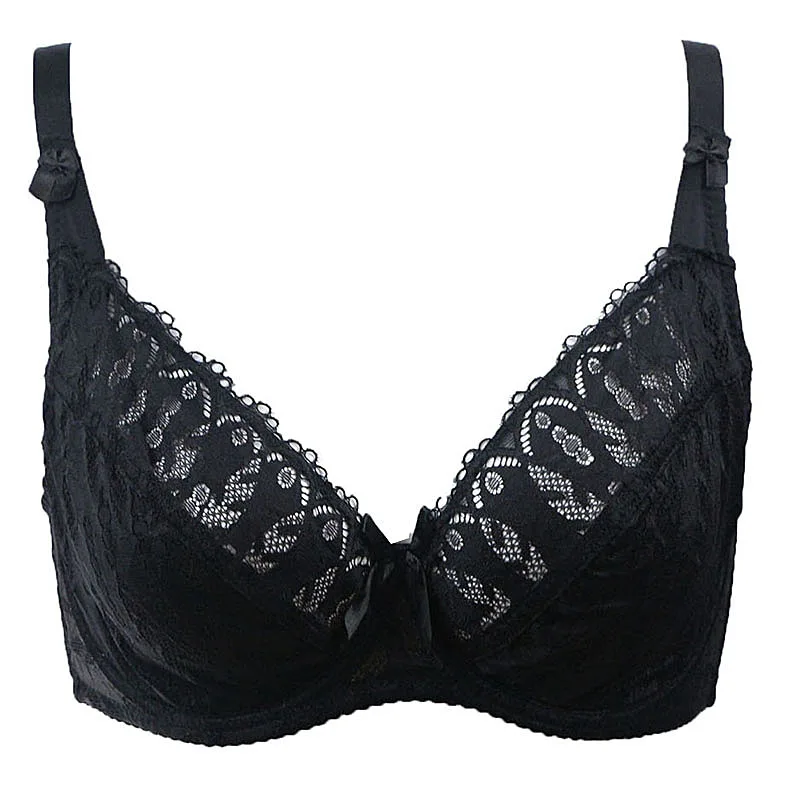 

Hot Floral Lace Underwire Bra Bustier Sheer Top Bralette Super Thin Cup Summer Style Bras Brassiere Lingerie BH 85-110 DE DE0024