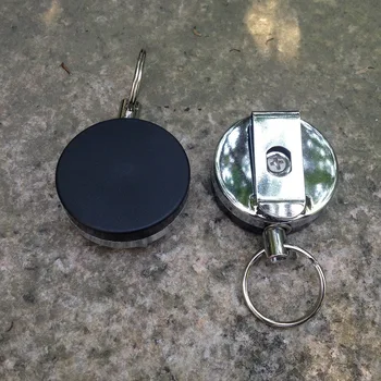 

3pcs/lot New Half Metal Retractable Badge Reel Pull Key Holder Clip ID Name Tag Card Badge Holder Office Supplies