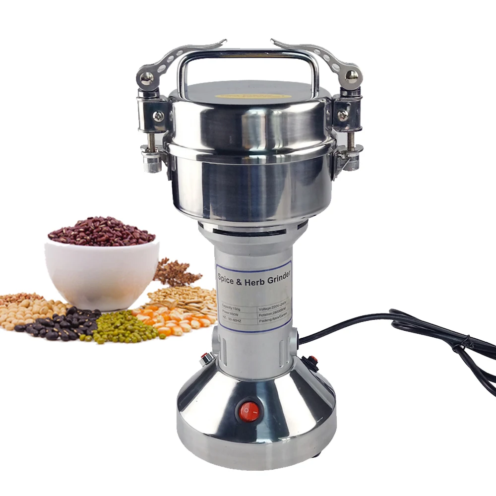

DULONG Electric automatic grinder machine for grain herbals spices coffee cereal beans milling for home use stainless steel