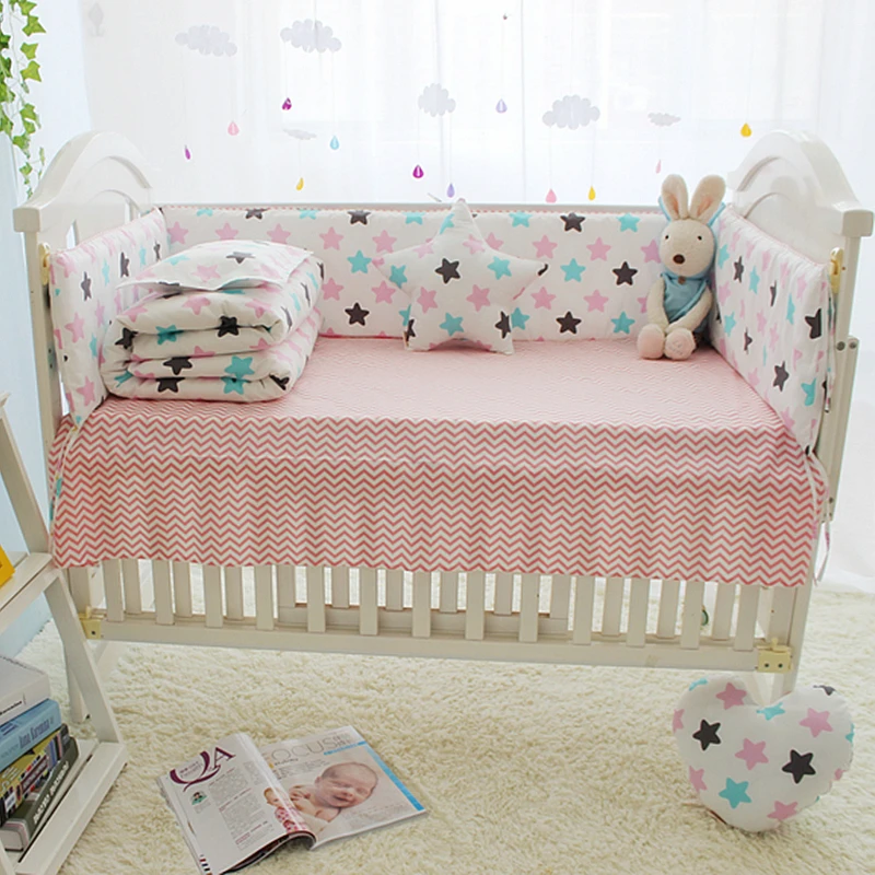 Colorful Star Baby Crib Bedding Set Cotton Comfortable Baby Bed