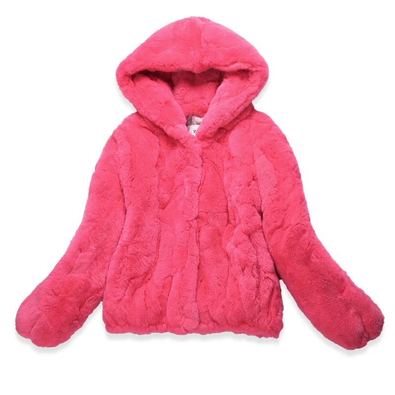 Новая мода, натуральная куртка с мехом кролика Рекс, женская, длинный рукав, короткая, хлопок, ватная, толстая, теплая шуба, верхняя одежда с капюшоном g82