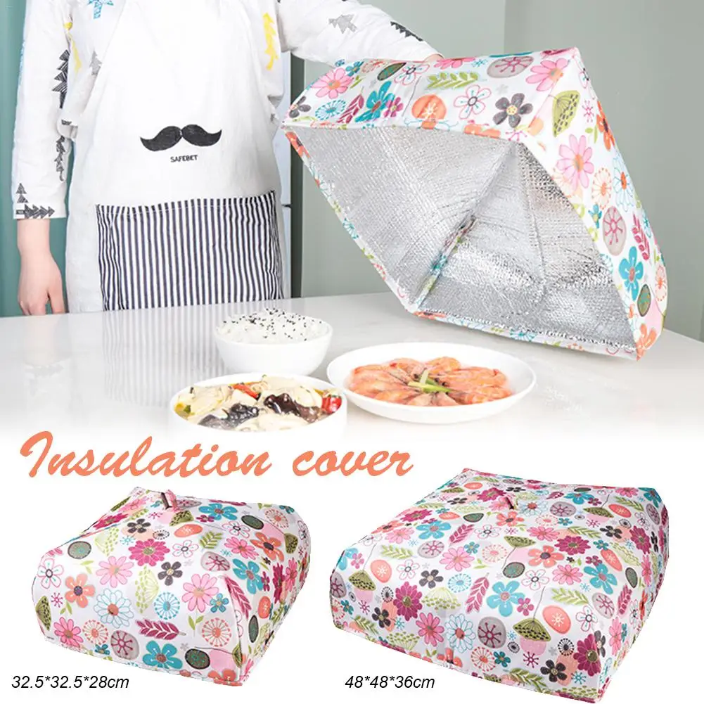 

Home Folding Aluminum Foil Food Insulation Cover Waterproof Oxford Food Protection Cover Can Be Hung And Stored