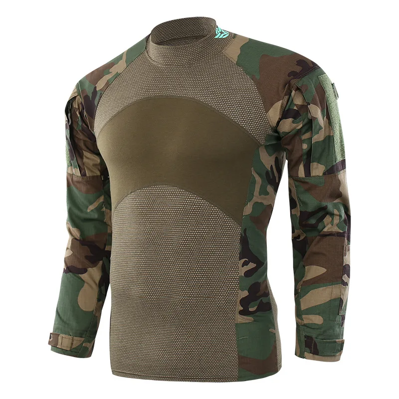 Высокое качество Мужская Летняя Военная Униформа тактическая камуфляжная рубашка с длинными рукавами мужская верхняя рабочая одежда боевой костюм