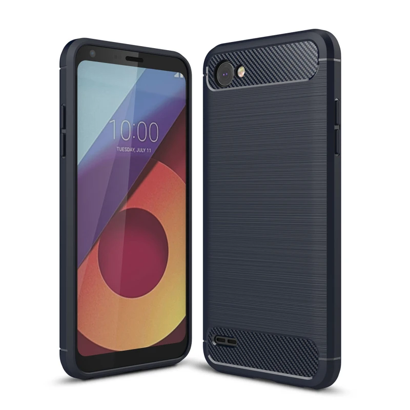 2017 Fashion Dirt Resistant Trending Carbon Fiber Soft Silicone Case For LG Q6 Phone Cover Brushed TPU Back Shockproof |