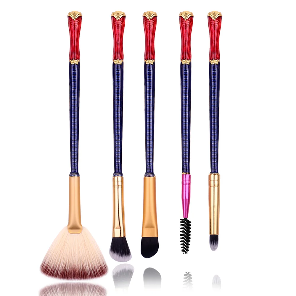 

5pcs/Set Professional Makeup Brushes Set Tools Kit Foundation Eyeshadow Soft Synthetic Hair Maquiagem Wonder Woman Makeup Brush