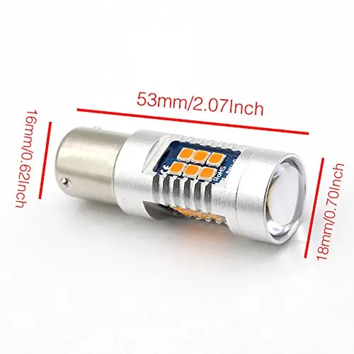 2x Янтарный/Желтый 1156 BAU15S PY21W 21 SMD 3030 Светодиодный индикатор для автомобильных ламп