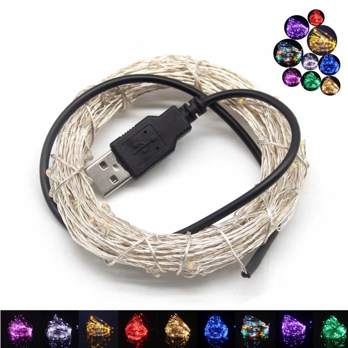 USB 5 В светодио дный Строка Рождественские огни 10 м 100 s Водонепроницаемый RGB нтип