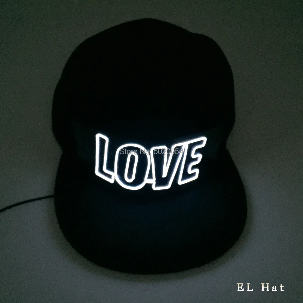 Сценический костюм реквизит с подсветкой Led хип хоп девочки-Мальчики буквы EL головной убор с каркасом светящиеся хип-хоп кепки s Мода